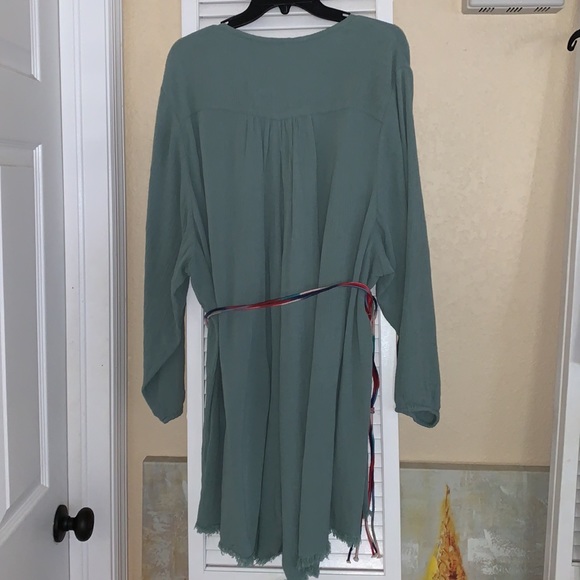 Zara Oversized Rustic Romper w/ rope belt Green Size S - Picture 5 of 17